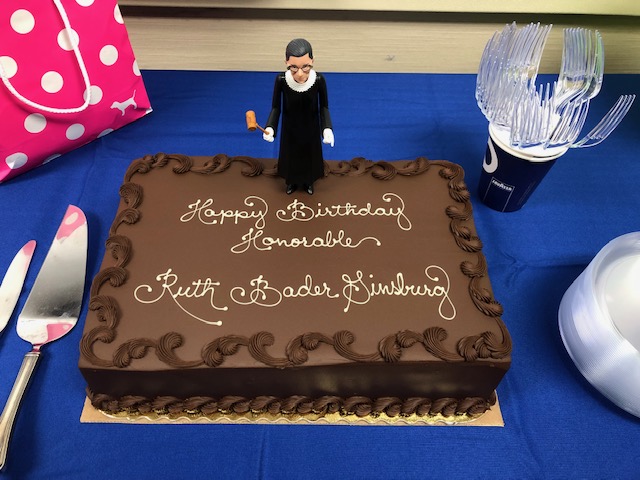 Ginsburg Birthday Cake - Workers Compensation Attorney -  Boxer & Gerson Attorneys at Law, LLP