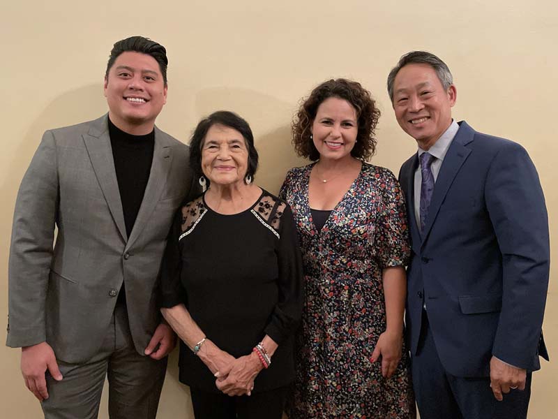 Dolores Huerta, Brian Sadiua, Maria Grasso, and Gary Lee.