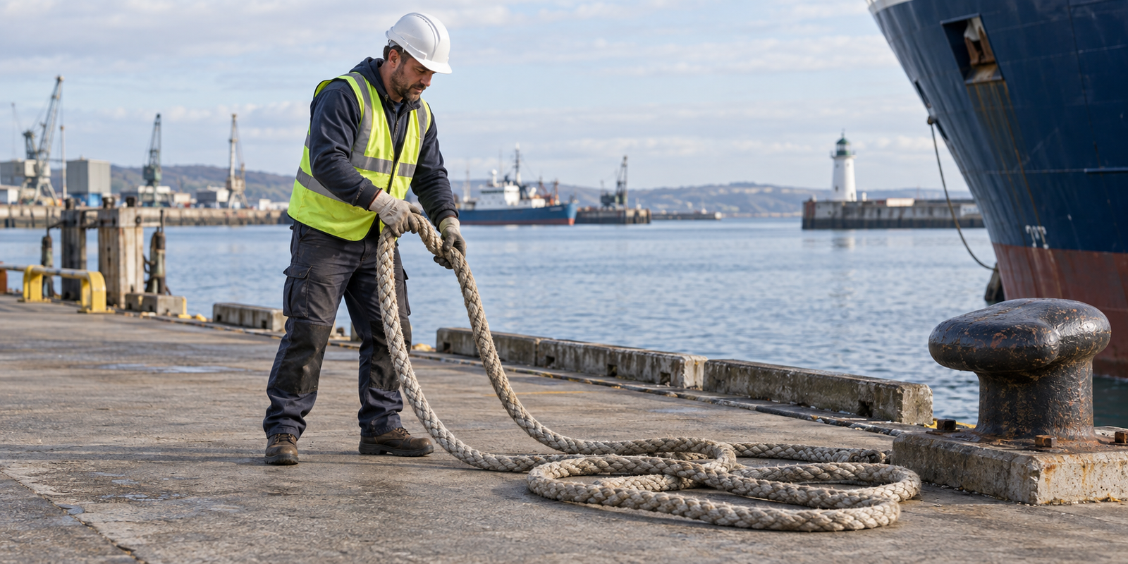A Construction Worker Holding A Rope - San Francisco Compensation Lawyer -Boxer & Gerson, LLP