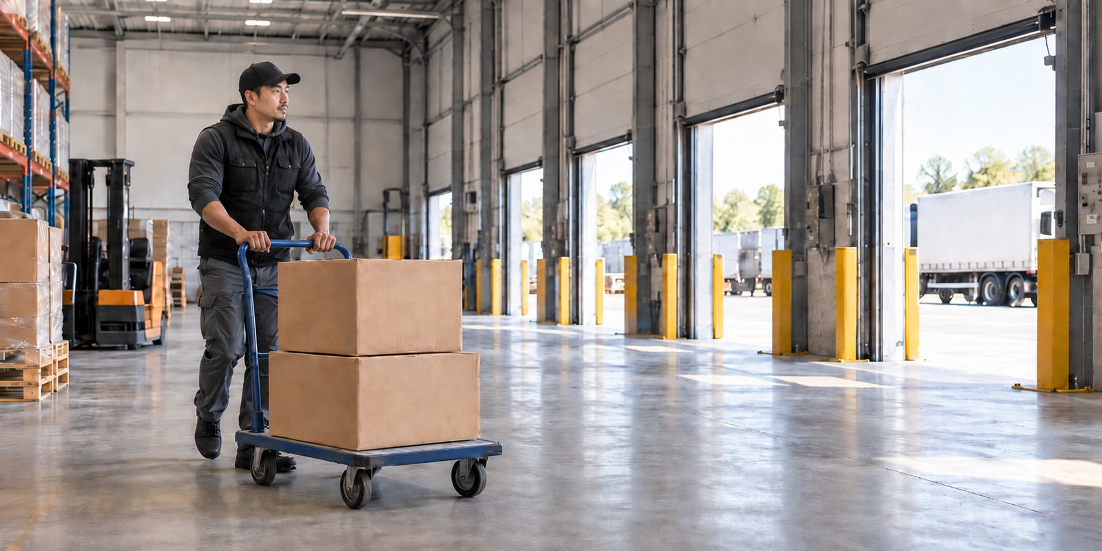 A Man Pushing Cart - San Francisco Compensation Lawyer -Boxer & Gerson, LLP